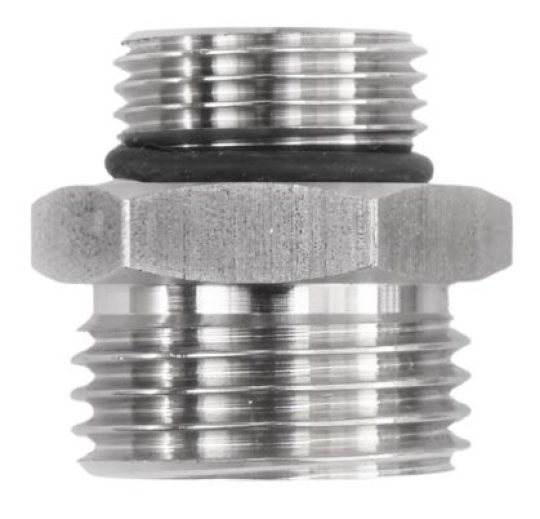 Nypel redukcyjny nierdzewny 3/8″ x 1/2″ z uszczelką O-ring (AISI 304)