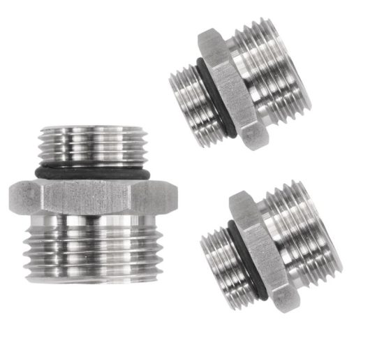 Nypel redukcyjny nierdzewny 3/8″ x 1/2″ z uszczelką O-ring (AISI 304)
