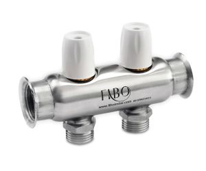 OUTLET Rozdzielacz INOX HOME do wody użytkowej ze stali nierdzewnej 3/4" x 1/2" 2 sekcje + złączki