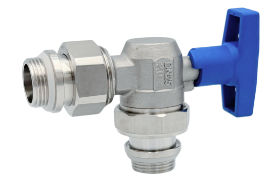 Zawór kulowy kątowy ze stali nierdzewnej GZ 3/4” x GW 3/4″ INOX HOME