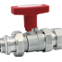 Zawór kulowy ze stali nierdzewnej GZ 3/4” x GW 1″ INOX HOME czerwony